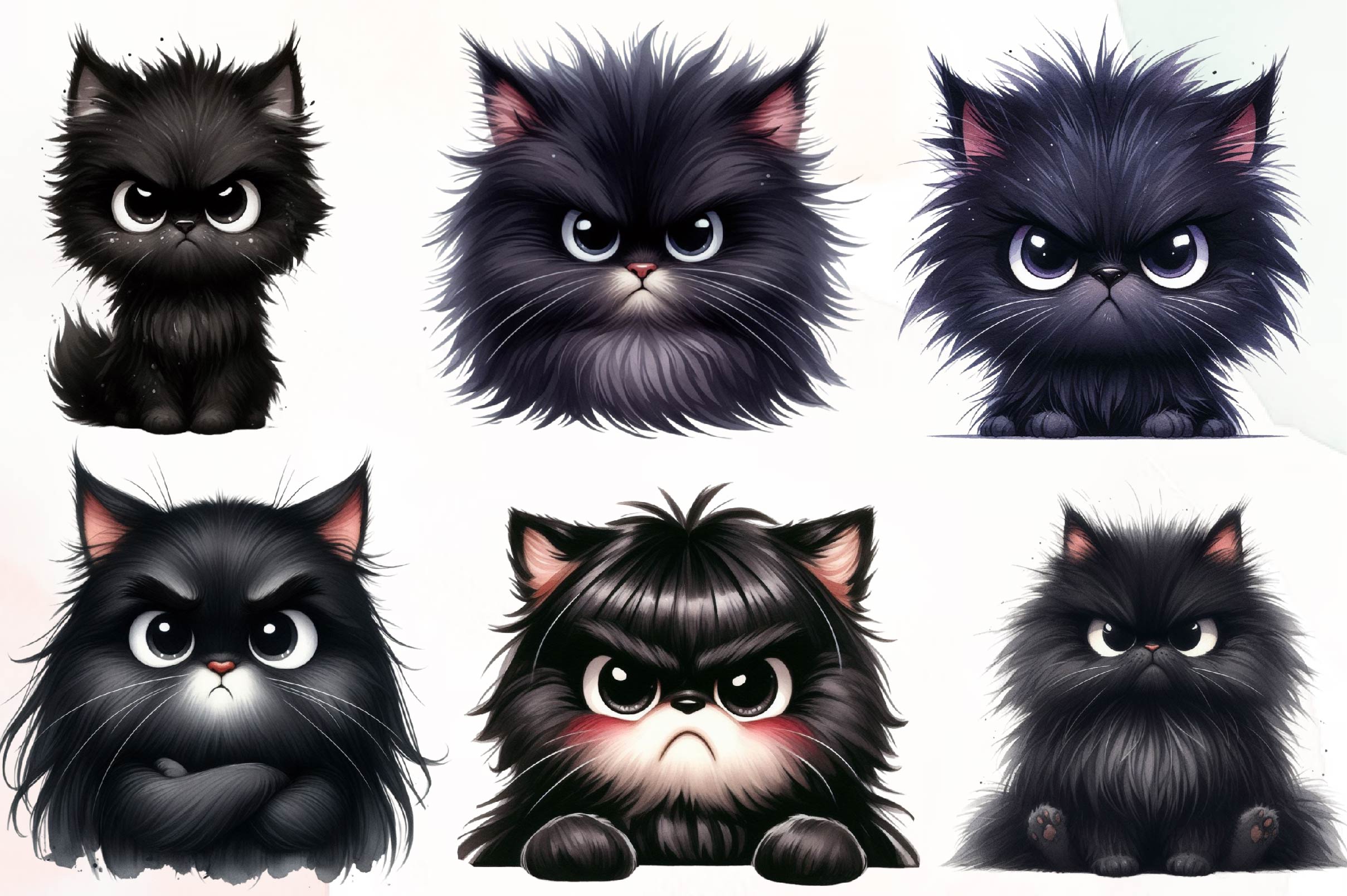 Cute And Funny Grumpy Cat Clipart Bundle - CraftNest - Digital Crafting and Art