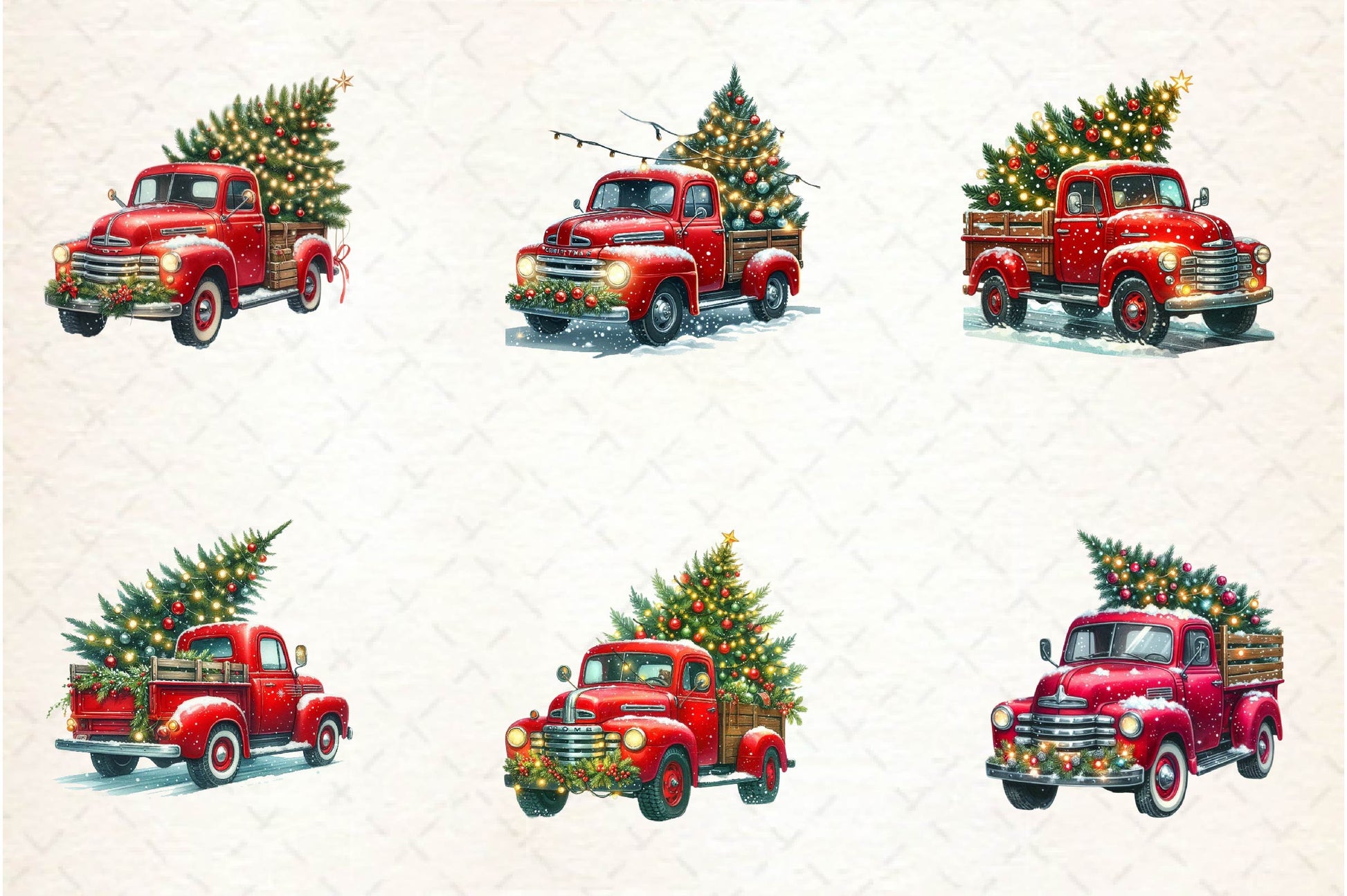 Christmas Truck Tree Clipart Bundle - CraftNest - Digital Crafting and Art