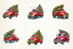Christmas Truck Tree Clipart Bundle - CraftNest - Digital Crafting and Art