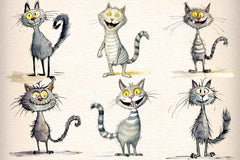Funny Crazy Cats Clipart Bundle - CraftNest - Digital Crafting and Art