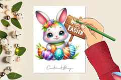 Happy Easter Bunny Sign Clipart Bundle - CraftNest - Digital Crafting and Art