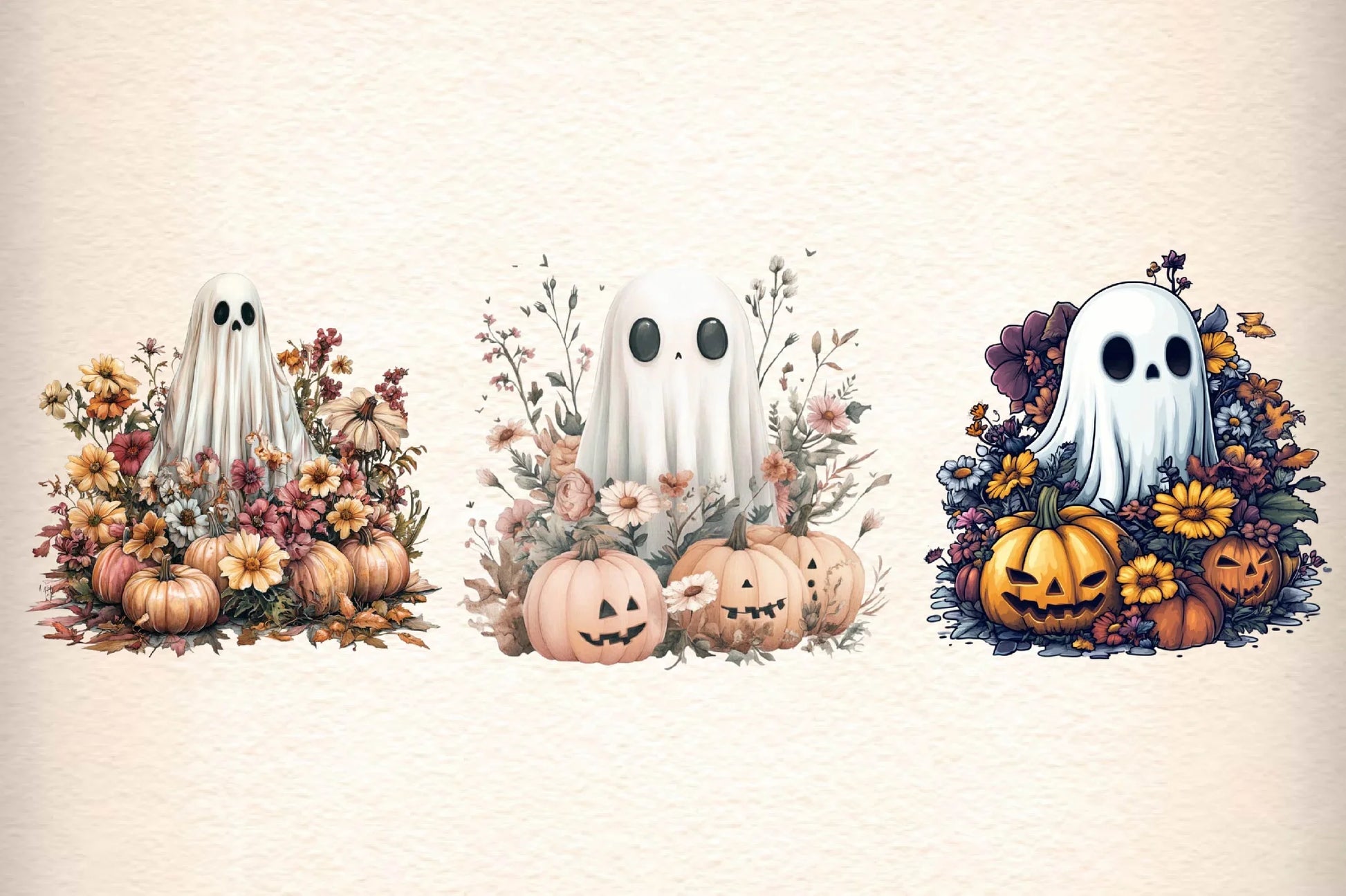 Halloween Ghost Clipart Bundle - CraftNest - Digital Crafting and Art