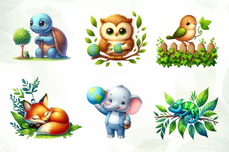 Earth Day Animals Wildlife Clipart Bundle - CraftNest - Digital Crafting and Art