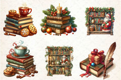 Vintage Book Christmas Clipart Bundle - CraftNest - Digital Crafting and Art