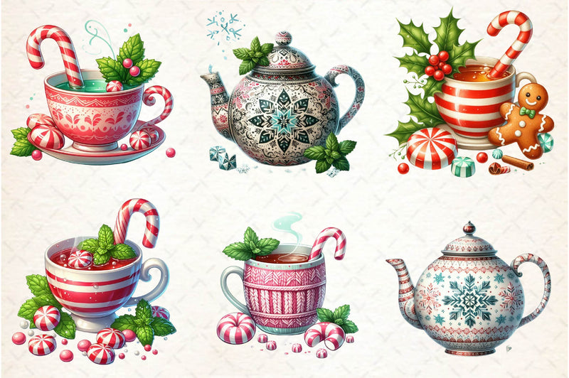 Peppermint Tea Clipart Bundle - CraftNest - Digital Crafting and Art