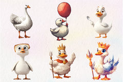 Blocky Style Funny Goose Clipart Bundle - CraftNest - Digital Crafting and Art
