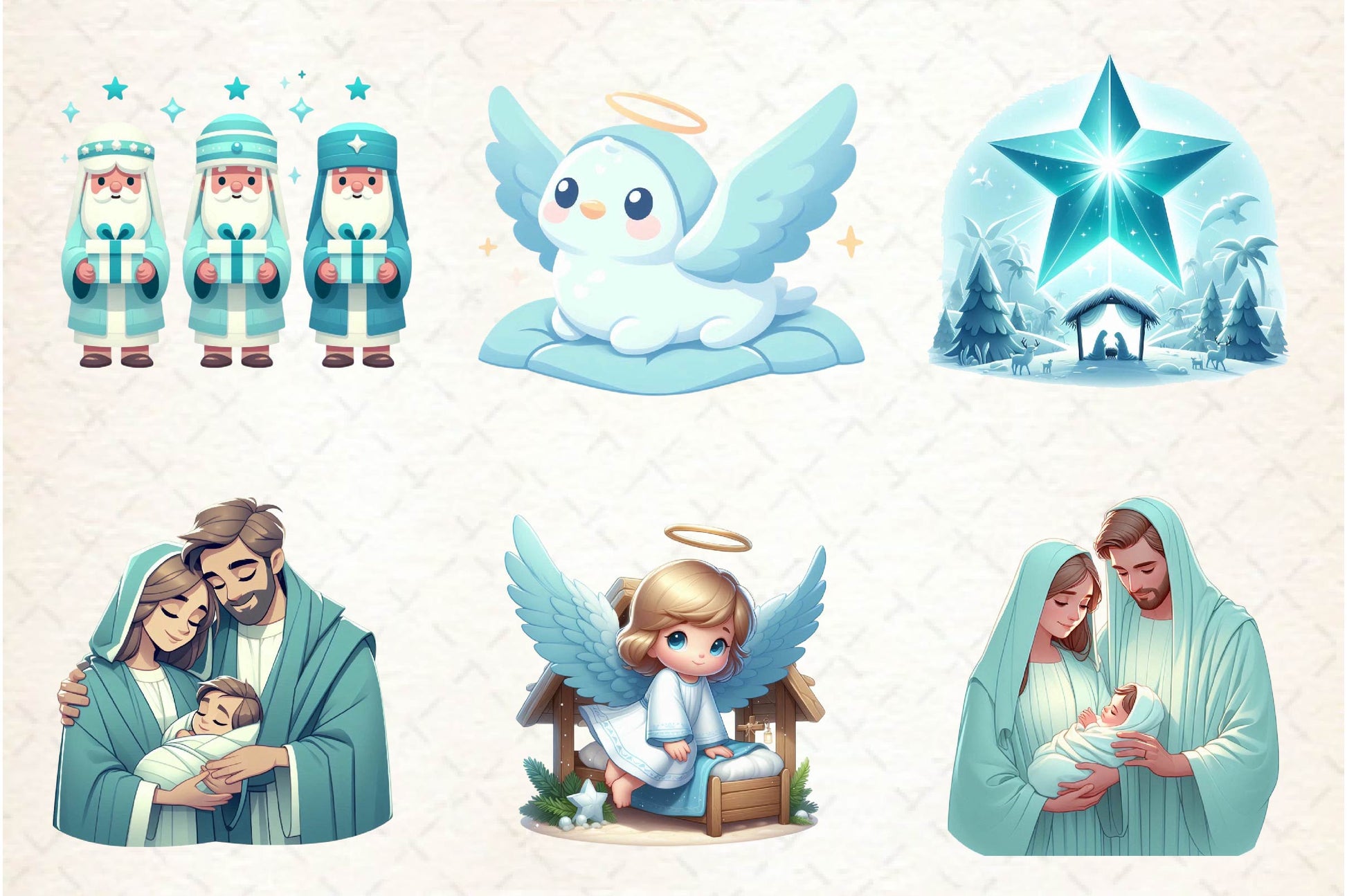 Cute Christmas Nativity Clipart Bundle - CraftNest - Digital Crafting and Art