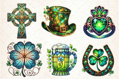 Stained Glass St Patricks Day Clipart Bundle - CraftNest - Digital Crafting and Art