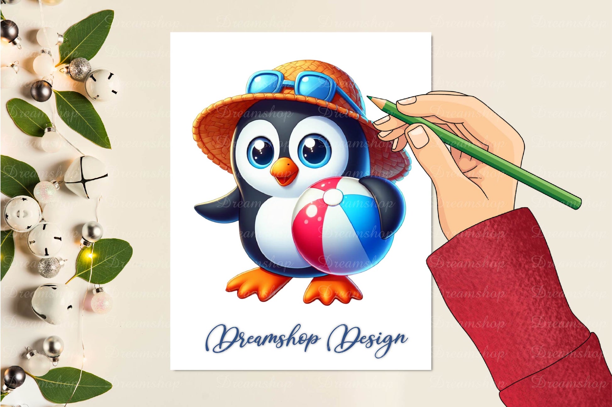 Funny Penguin In Pool Party Clipart Bundle - CraftNest - Digital Crafting and Art