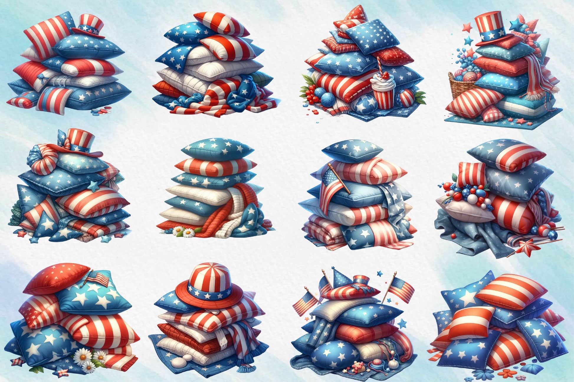 4th Of July Pillow Clipart Bundle - CraftNest - Digital Crafting and Art