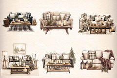 Cozy Living Room Clipart Bundle - CraftNest - Digital Crafting and Art