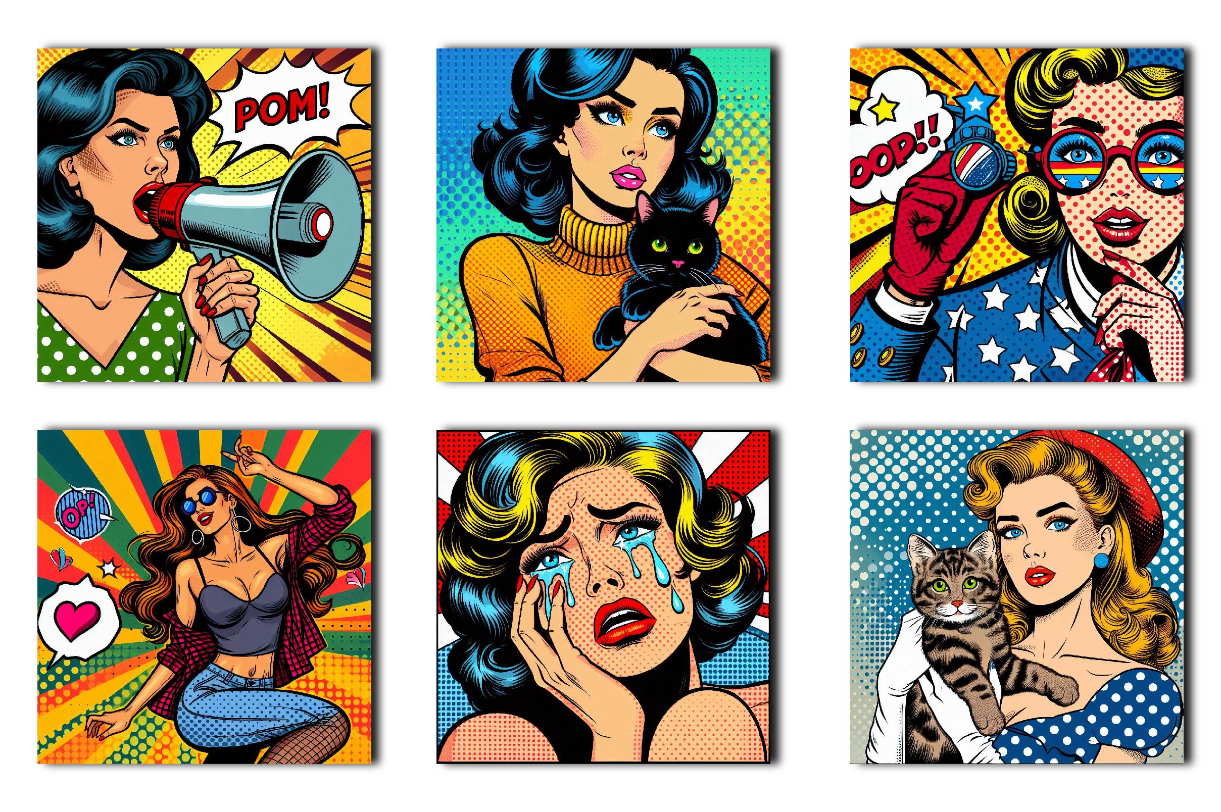 Comic Pop Art Printable Backgrounds Clipart Bundle - CraftNest - Digital Crafting and Art