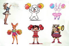 Cute Cheerleader Clipart Bundle - CraftNest - Digital Crafting and Art