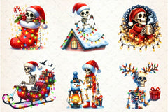 Christmas Skeleton Clipart Bundle 1 - CraftNest - Digital Crafting and Art