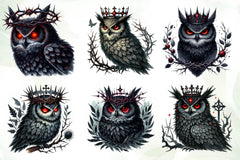 Gothic Owls Clipart Bundle 1 - CraftNest - Digital Crafting and Art