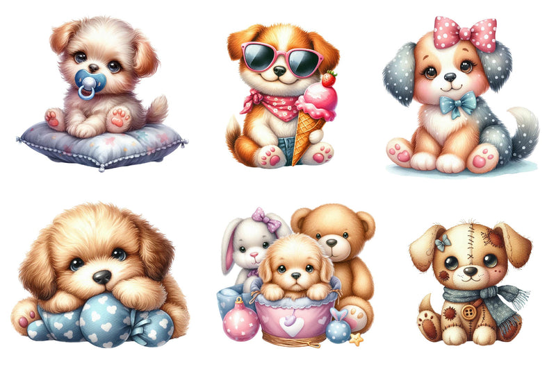 Cute Plush Toy Puppy Clipart Bundle - CraftNest - Digital Crafting and Art