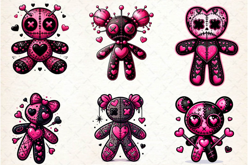 Valentines Day Gothic Voodoo Doll Clipart Bundle 1 - CraftNest - Digital Crafting and Art