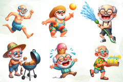 Funny Summer Grandpa Clipart Bundle - CraftNest - Digital Crafting and Art