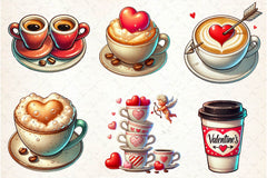 Valentine Day Coffee Clipart Bundle 1 - CraftNest - Digital Crafting and Art