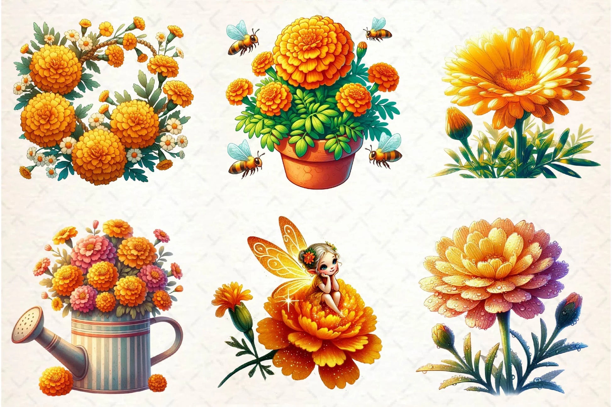 Spring Marigold Clipart Bundle - CraftNest - Digital Crafting and Art