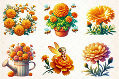 Spring Marigold Clipart Bundle - CraftNest - Digital Crafting and Art