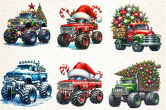 Christmas Monster Truck Clipart Bundle - CraftNest - Digital Crafting and Art