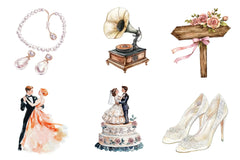 Retro Wedding Day Clipart Bundle - CraftNest - Digital Crafting and Art