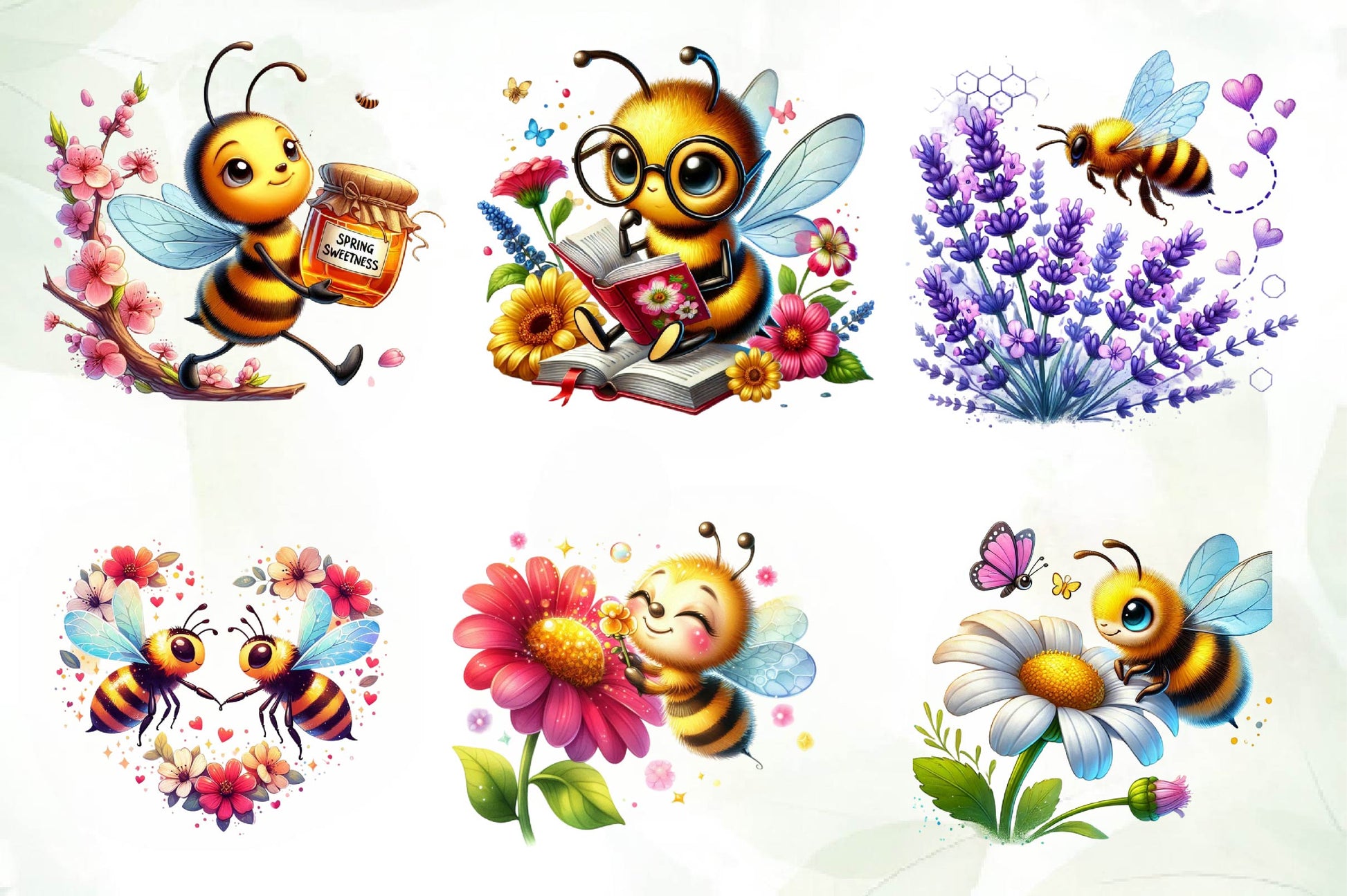 Spring Bees Clipart Bundle 2 - CraftNest - Digital Crafting and Art