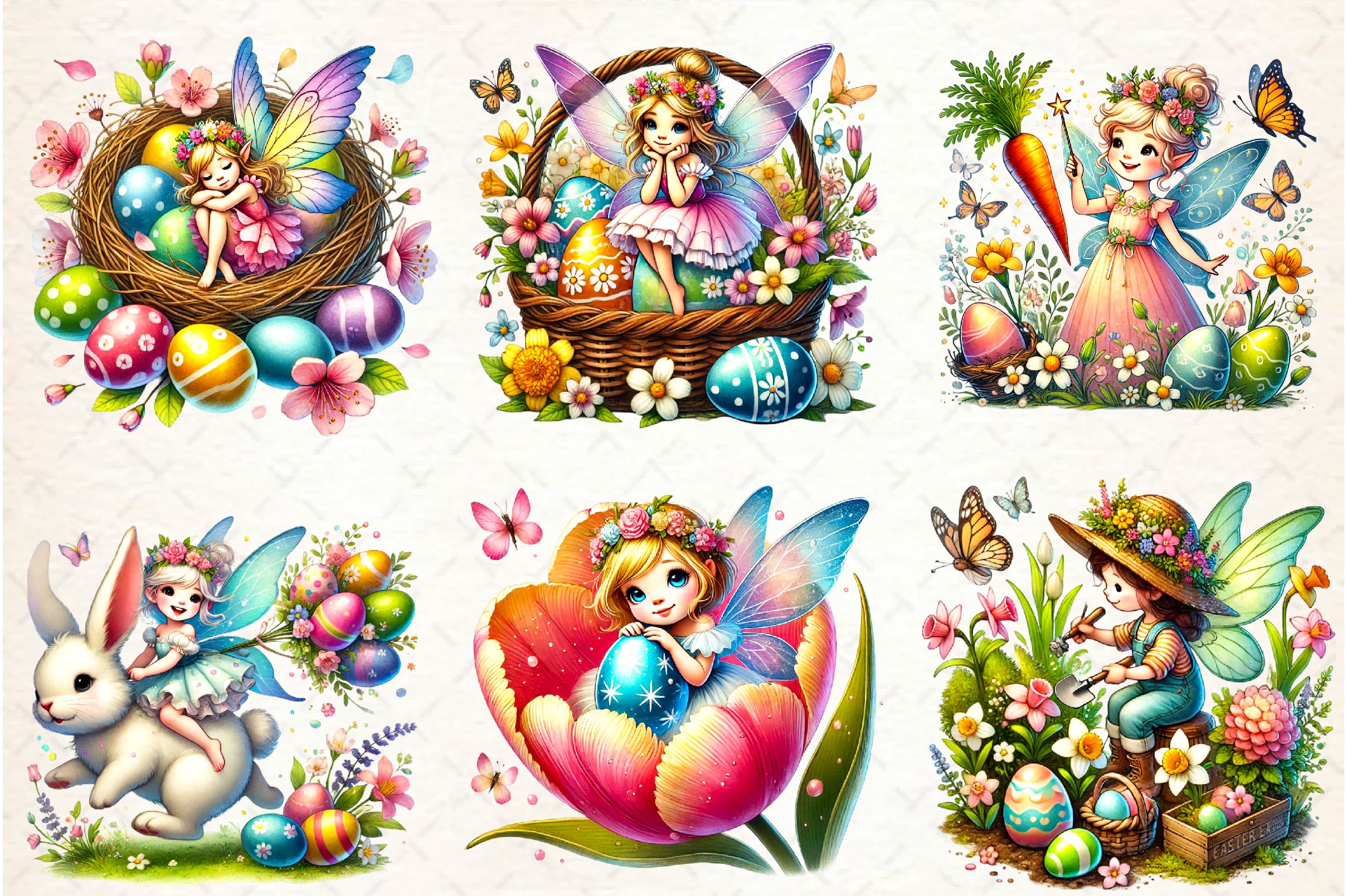 Fairy Easter Clipart Bundle - CraftNest - Digital Crafting and Art