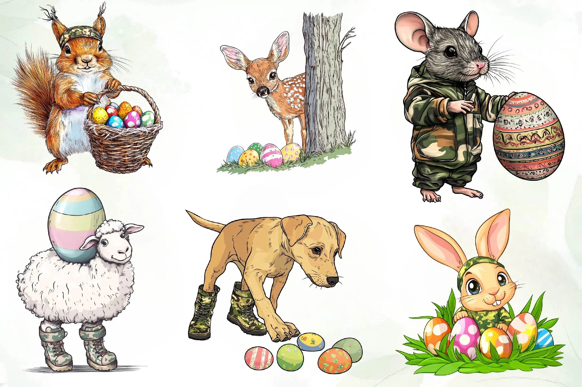 Egg Hunter Camo Animal Clipart Bundle - CraftNest - Digital Crafting and Art