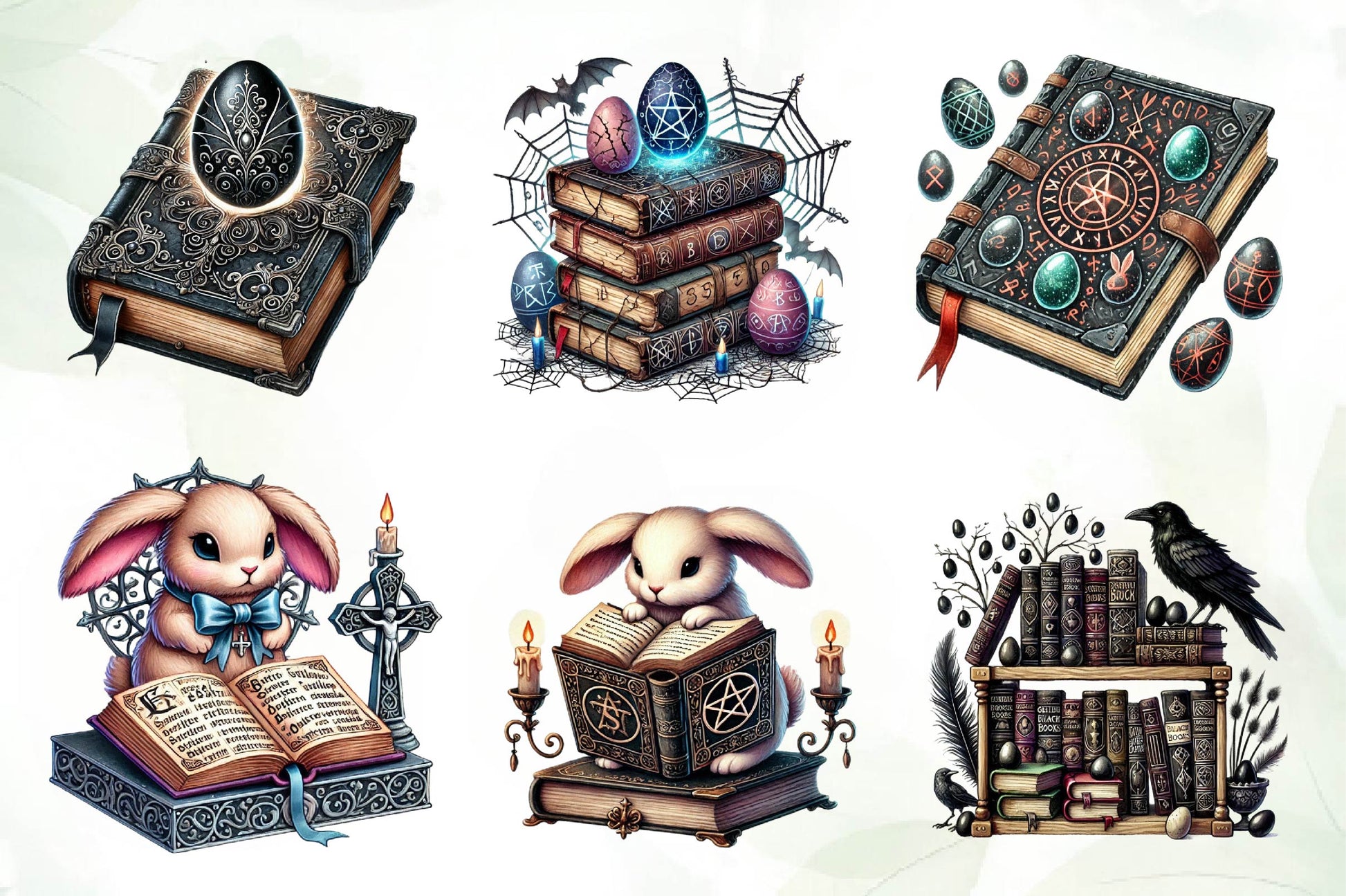 Gothic Easter Day Books Clipart Bundle - CraftNest - Digital Crafting and Art