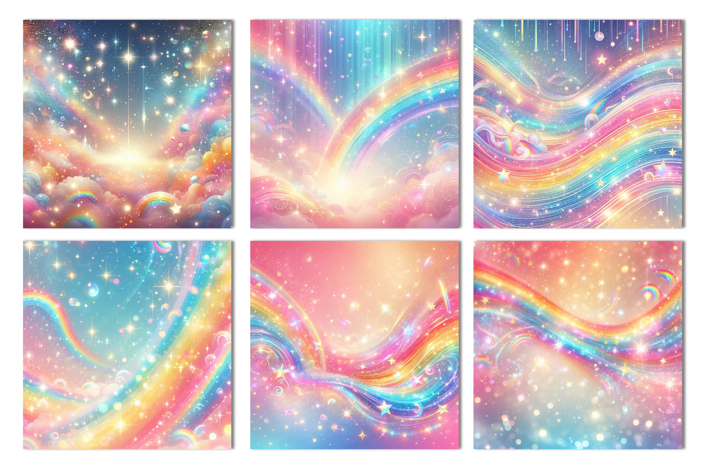 Seamless Cute Rainbow Digital Paper - CraftNest - Digital Crafting and Art