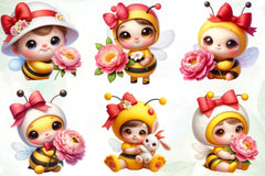 Cute Bee Clipart Bundle 2 - CraftNest - Digital Crafting and Art