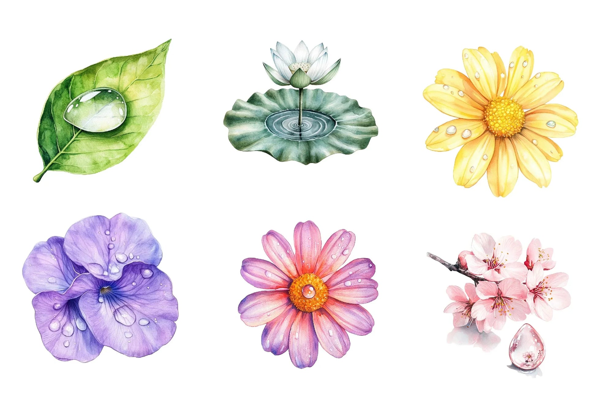 Spring Water Droplets Clipart Bundle 1 - CraftNest - Digital Crafting and Art