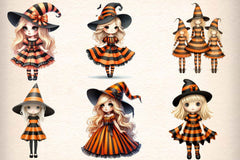 Whimsical Halloween Doll Clipart Bundle - CraftNest - Digital Crafting and Art