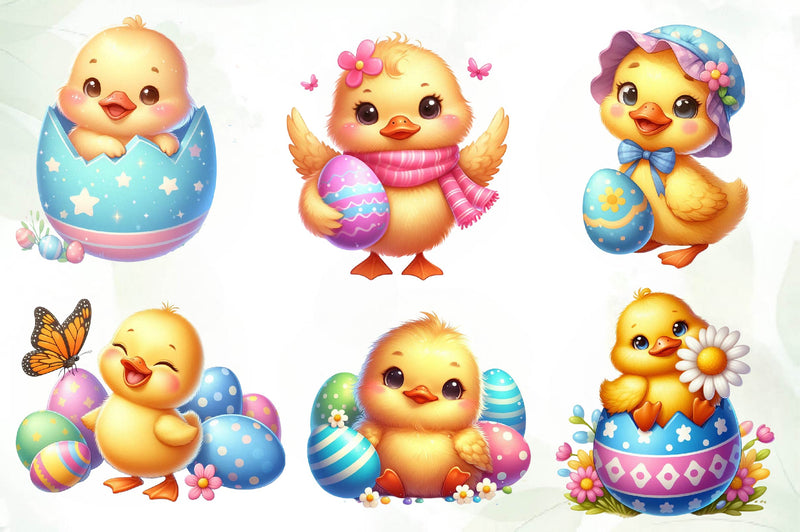 Easter Cute Duck Duck Clipart Bundle - CraftNest - Digital Crafting and Art