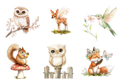 Whimsical Summer Woodland Animals Clipart Bundle - CraftNest - Digital Crafting and Art