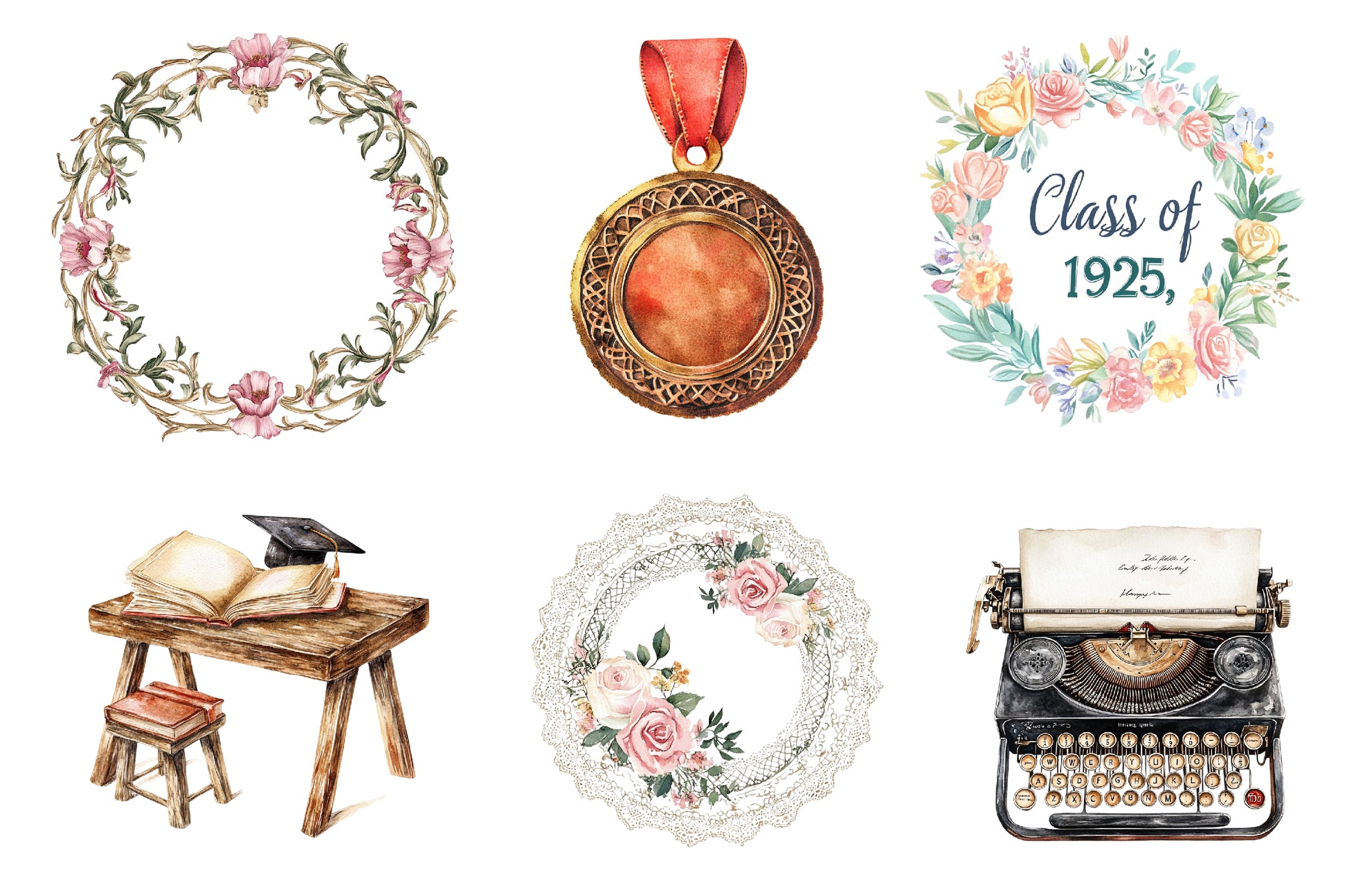 Vintage Graduation Clipart Bundle - CraftNest - Digital Crafting and Art