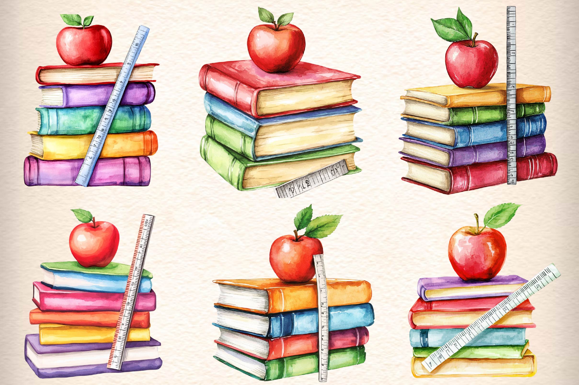 Books Stacks Clipart Bundle - CraftNest - Digital Crafting and Art