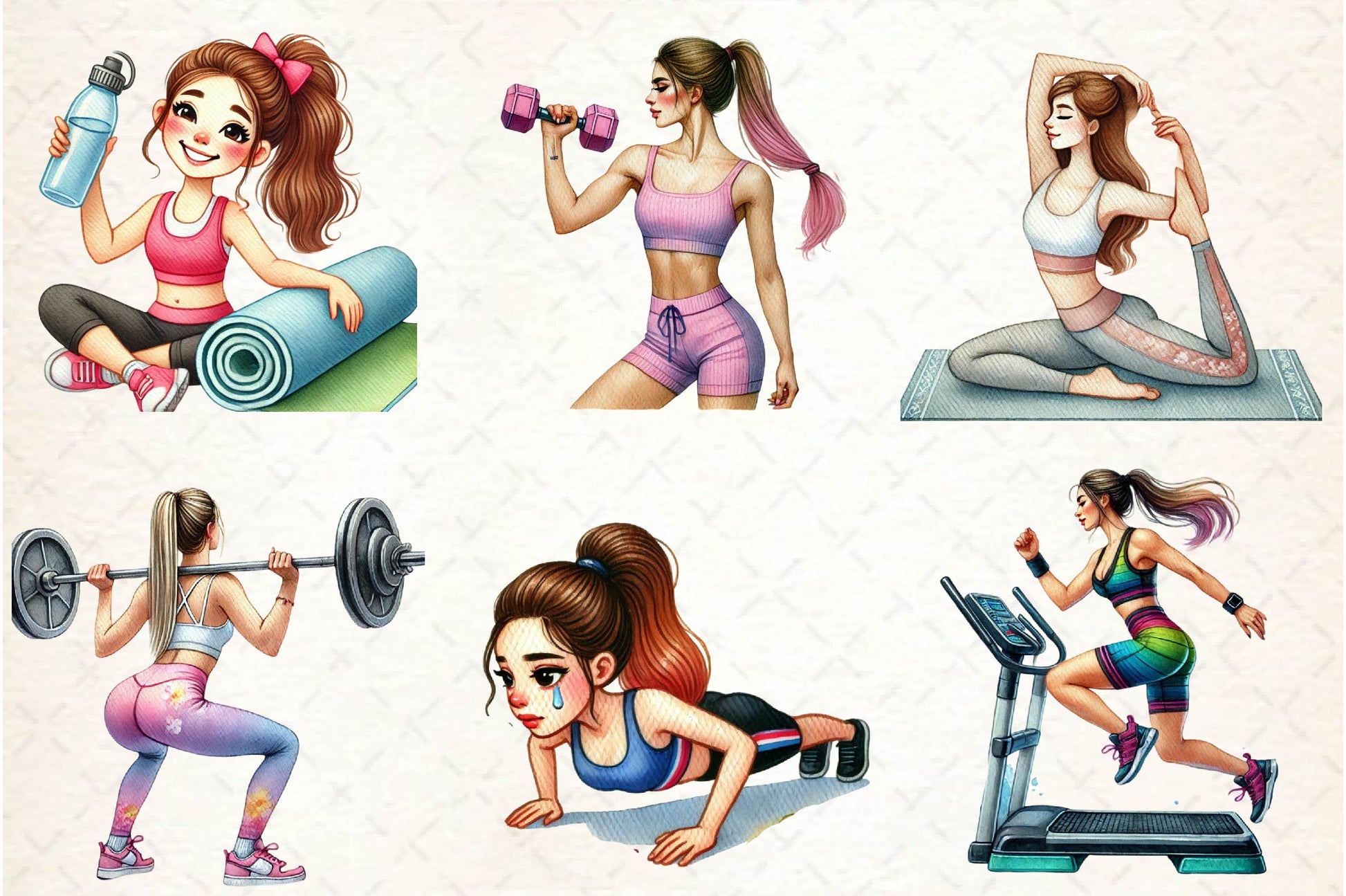 Gym Girl Clipart Bundle - CraftNest - Digital Crafting and Art