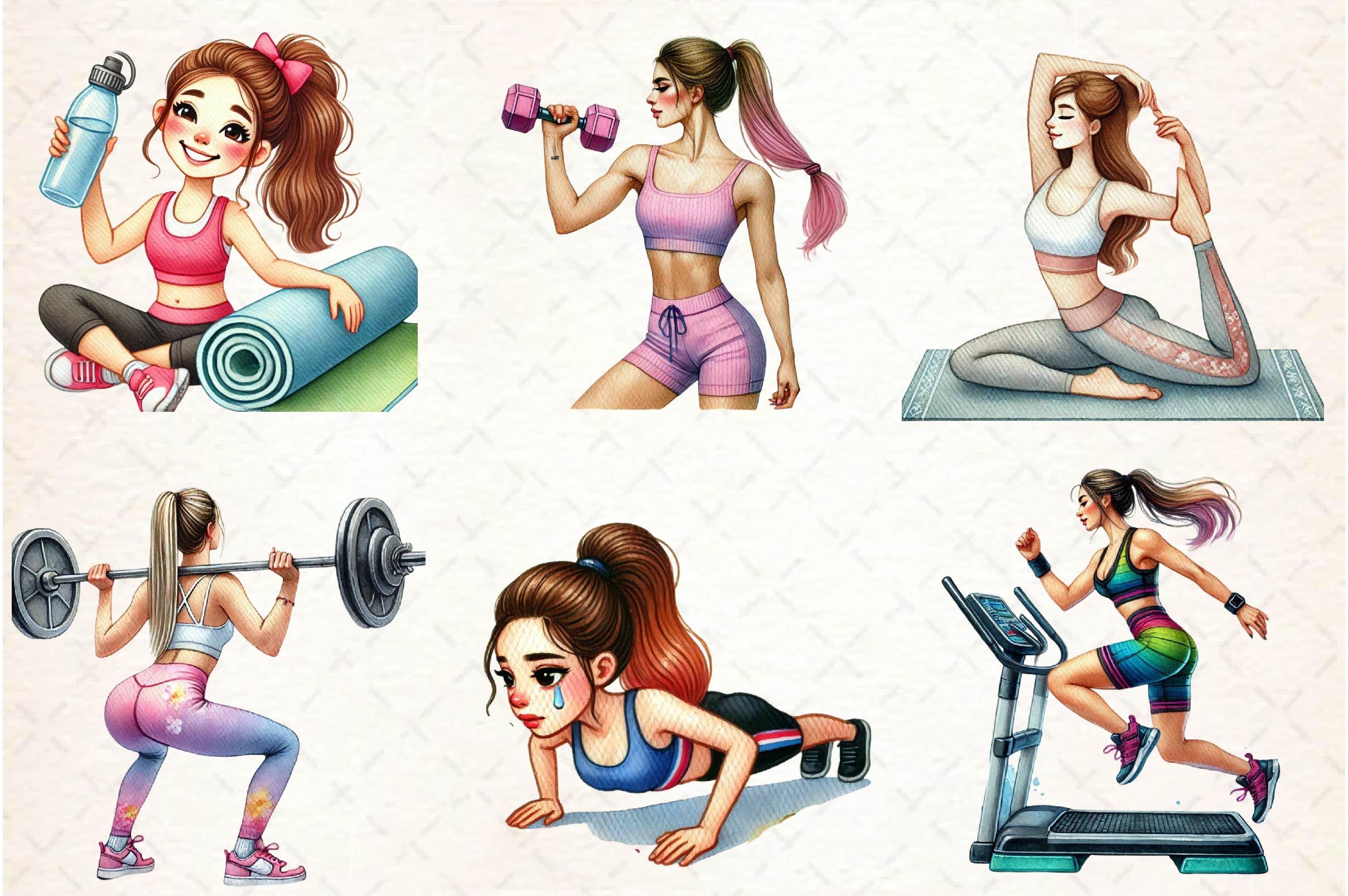 Gym Girl Clipart Bundle - CraftNest - Digital Crafting and Art