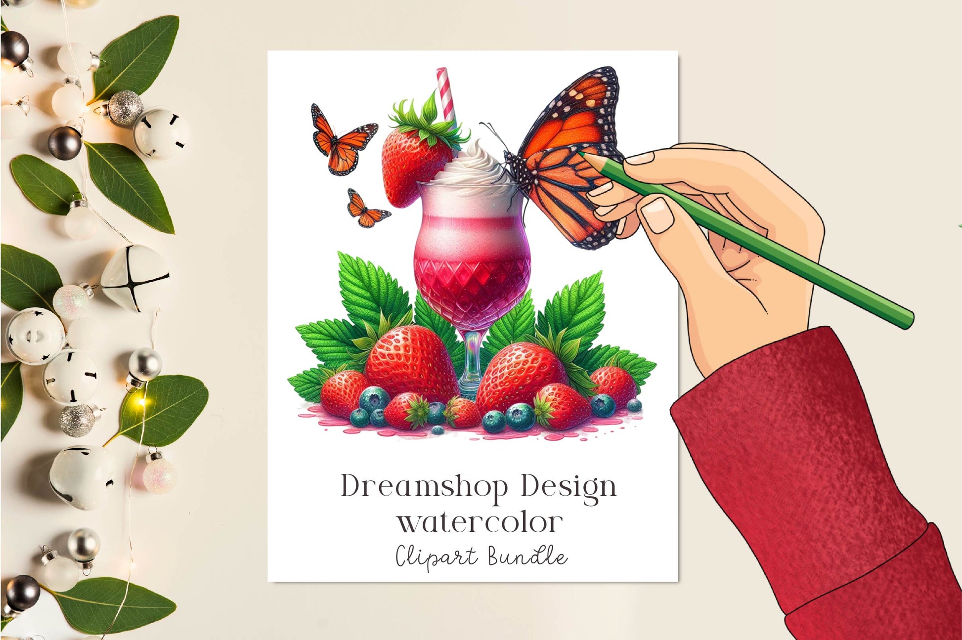 Strawberry Cocktail Clipart Bundle - CraftNest - Digital Crafting and Art