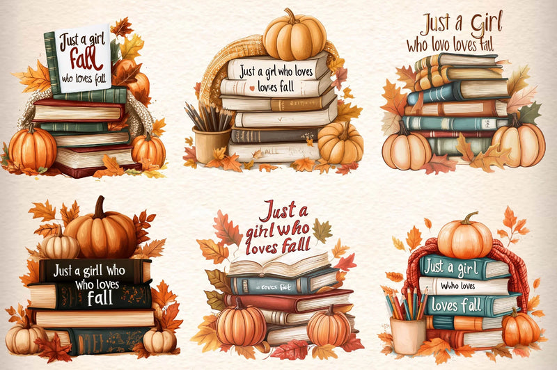 Autumn Books Clipart Bundle - CraftNest - Digital Crafting and Art