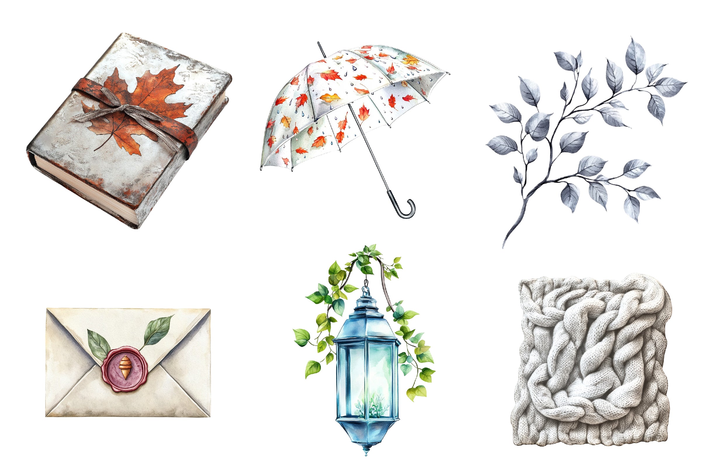 Silver Autumn Clipart Bundle 1 - CraftNest - Digital Crafting and Art