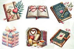 Valentine Bookish Clipart Bundle - CraftNest - Digital Crafting and Art