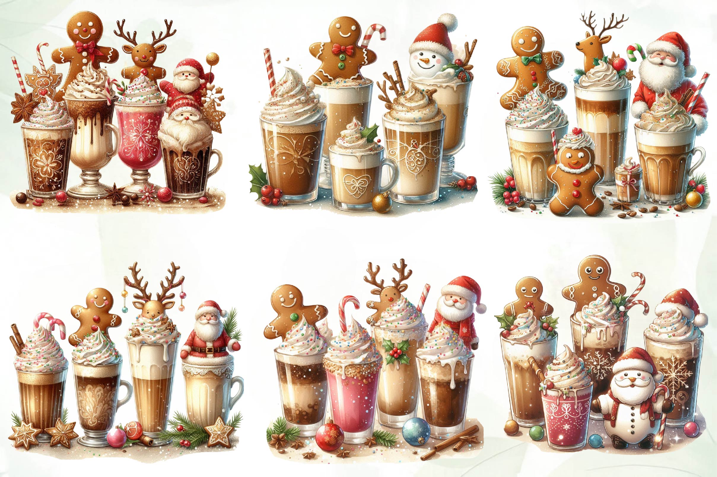 Christmas Gingerbread Coffee Clipart Bundle - CraftNest - Digital Crafting and Art