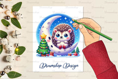 Christmas Cute Hedgehog Clipart Bundle - CraftNest - Digital Crafting and Art