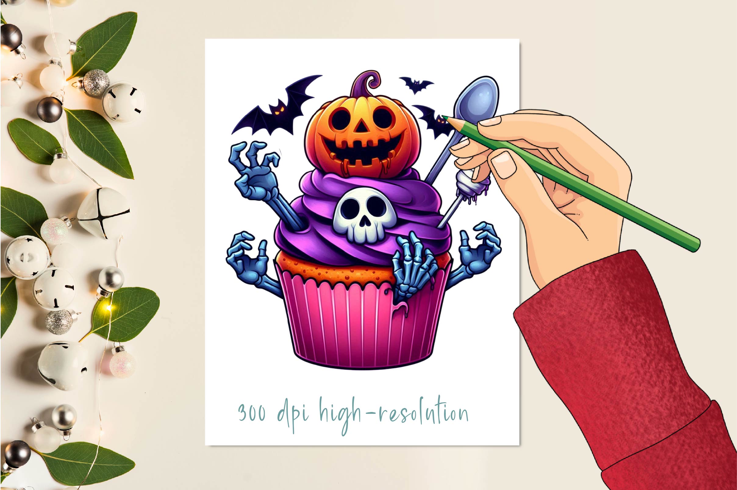 Scary Halloween Cupcake Clipart Bundle 1 - CraftNest - Digital Crafting and Art