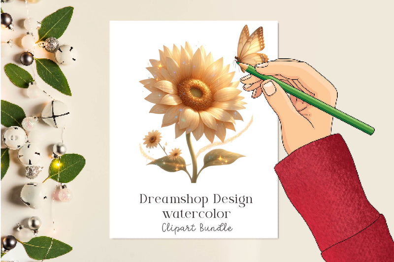 Sparkling Sunflower Clipart Bundle - CraftNest - Digital Crafting and Art
