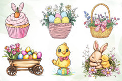 Cute Pastel Easter Clipart Bundle - CraftNest - Digital Crafting and Art